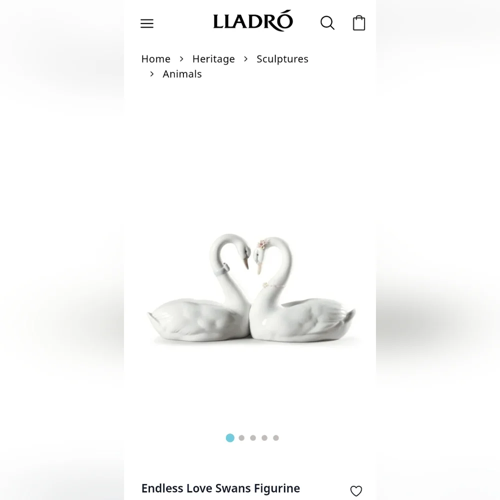 Elegant White Swan Figurines with Gold Accents - Picture 4 of 10
